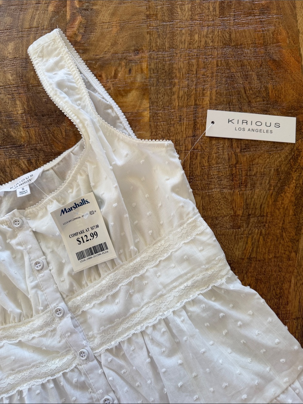 KIRIOUS Los Angeles White Peplum Top | NWT | Size Small | 100% cotton - Picture 6 of 7